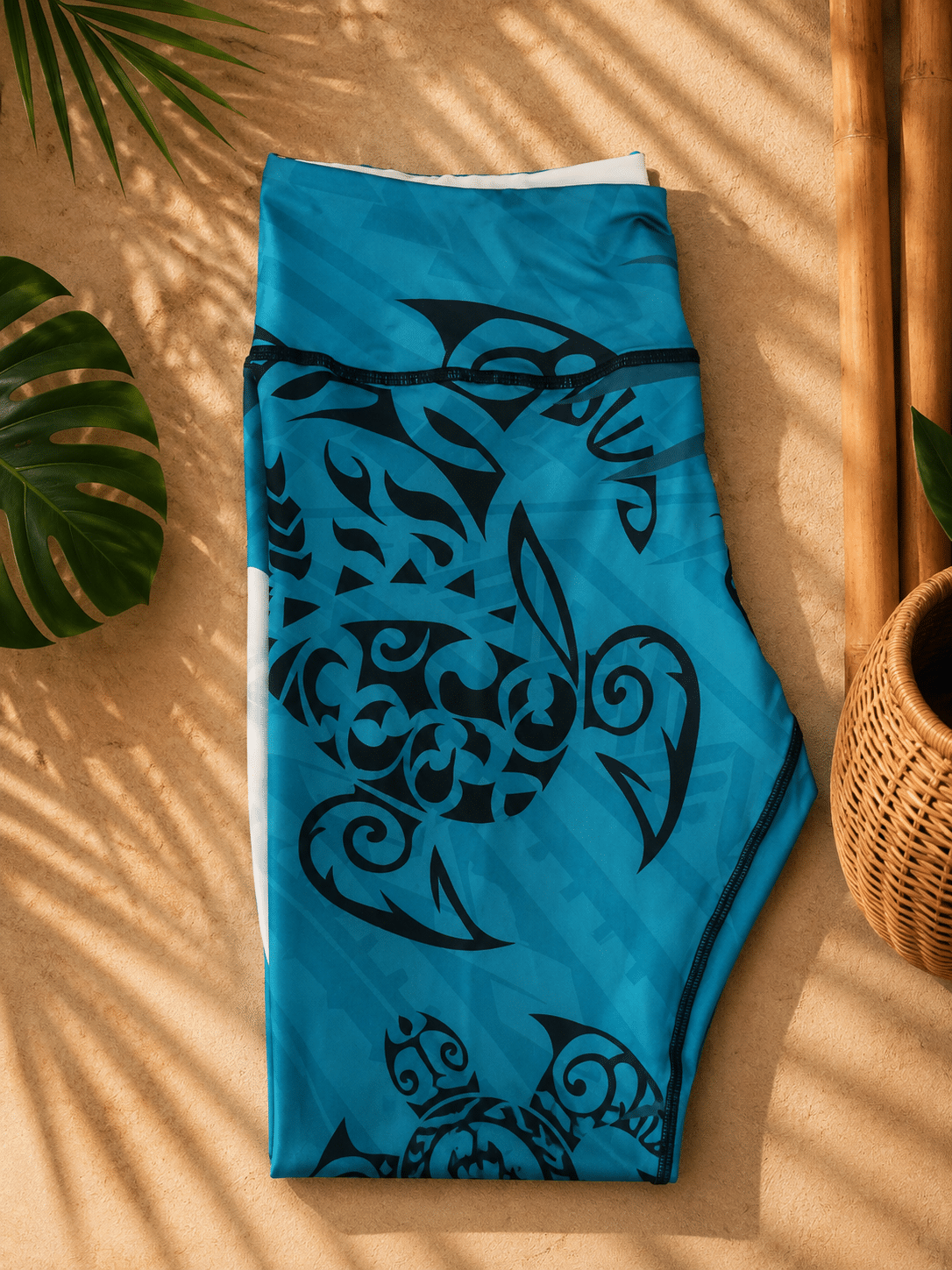 Ensemble de sport Lycra motif tortue et frangipanier – Image 4
